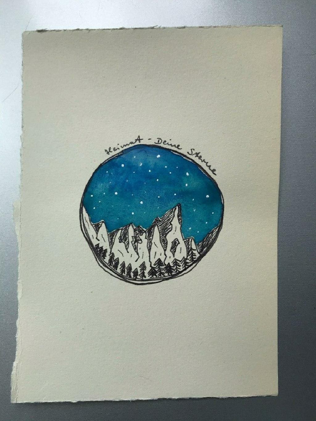 Wandbild_Lettering_Heimat_Sterne