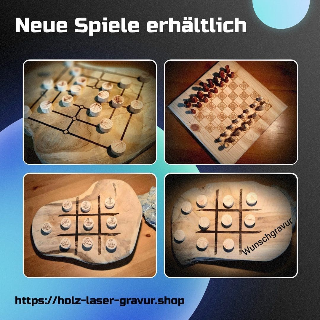 Mehr über den Artikel erfahren Spiele aus Holz mit Gravur für die ganze Familie