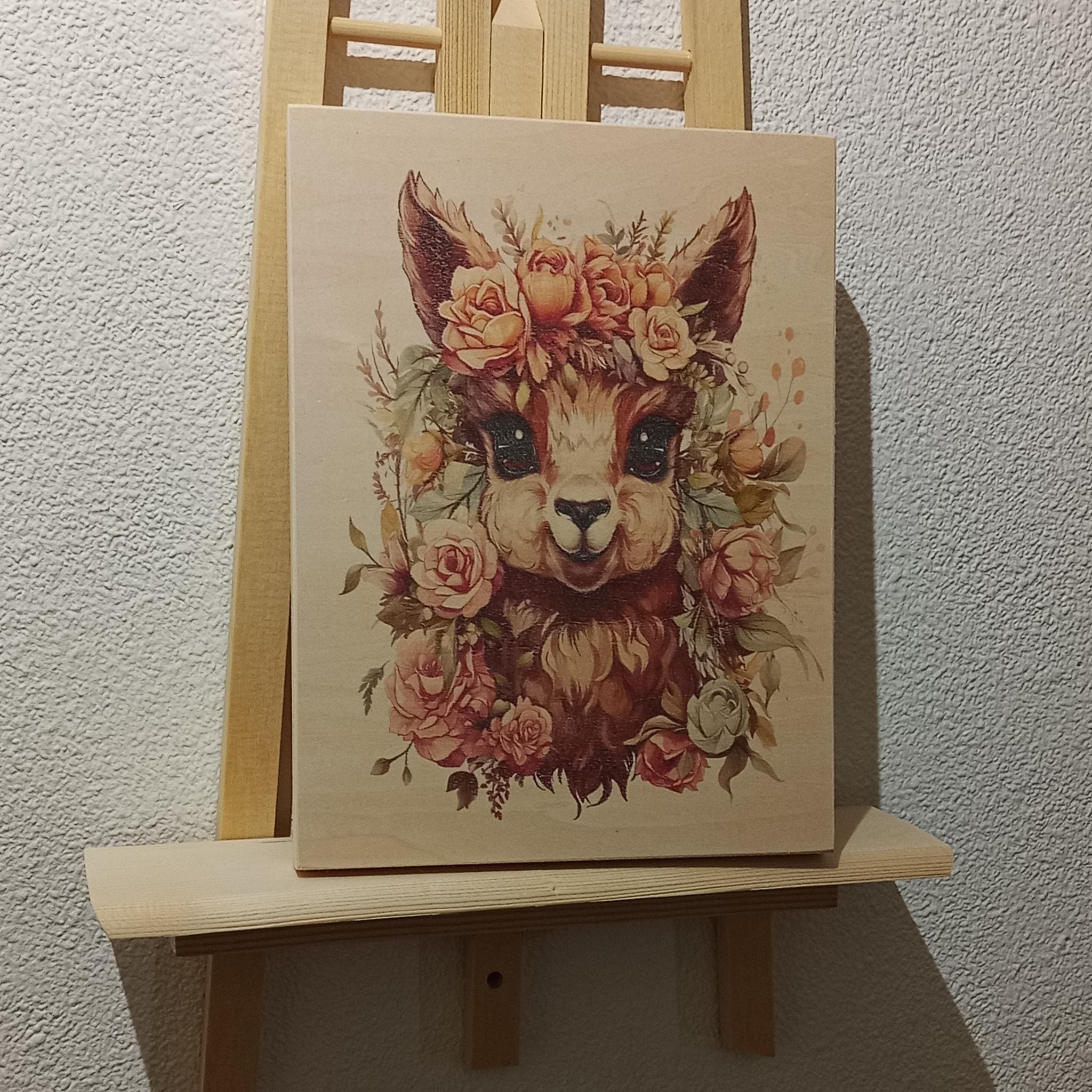 Holzdruck Lama