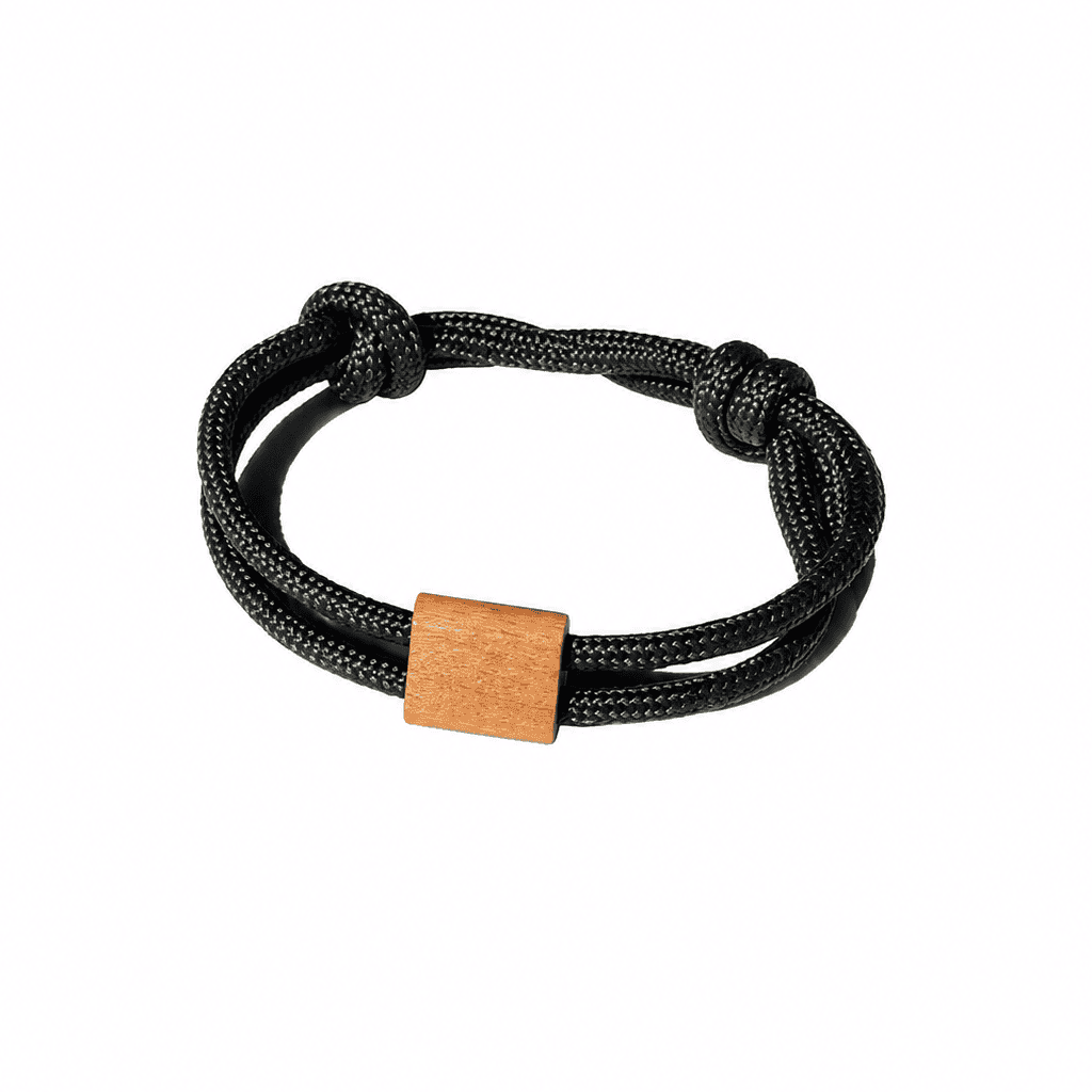 Slider Holzschieber mit Wunschgravur und Armband schwarz