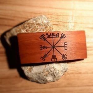 Holz-Haarspange mit Vegvisir