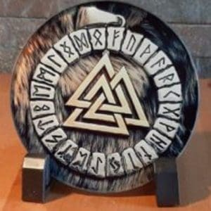 Glasuntersetzer Valknut im Runenkreis