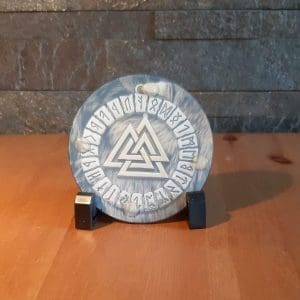 Glasuntersetzer Valknut im Runenkreis