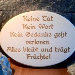 Holzschild Keine Tat Kein Wort