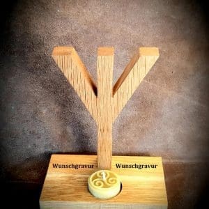 Runenleuchter Algiz Eiche „Ein kraftvolles Symbol für Geburt & Neuanfang“