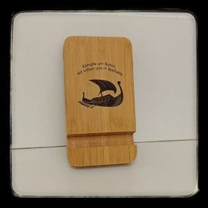 Handy- und Tablethalter aus Bambus